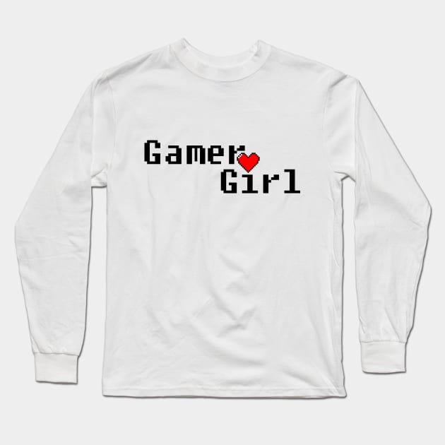 Gamer girl pixel heart Long Sleeve T-Shirt by Playfulfoodie